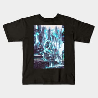 Cool Japanese Neon City Kids T-Shirt